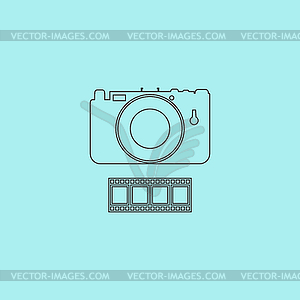 Photography camera and film icon - vector clip art