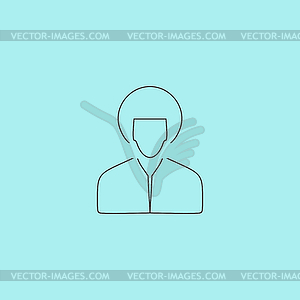 Hippi man icon - royalty-free vector clipart