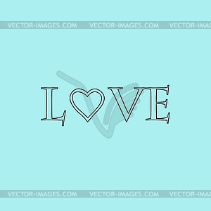 Stylized text Love - vector clipart / vector image