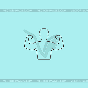 Bodybuilder Fitness Model icon - vector clip art