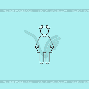 Girl with bows - vector clip art