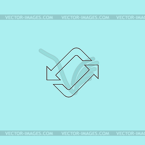 Spinning, rotating arrows - color vector clipart