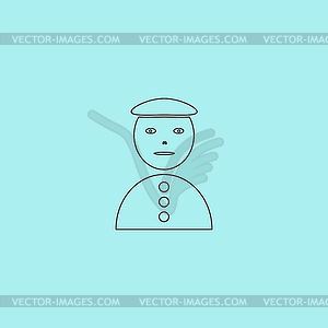 Asian man icon - vector clip art