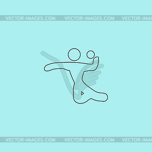 Volleyball player serving ball - vector clip art