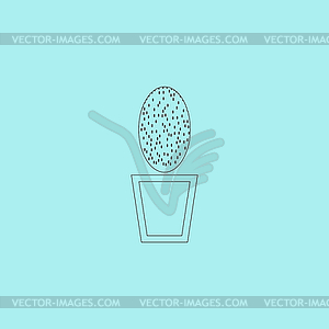 Cactus pot - vector image