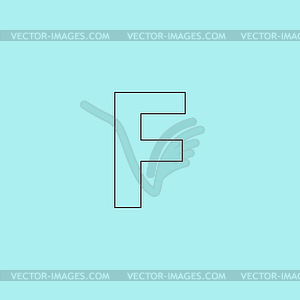 Letter F flat icon - vector clip art