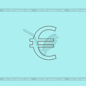 Euro flat icon.  - vector image