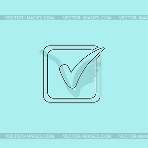 Check list button mark in box sign - vector clipart / vector image