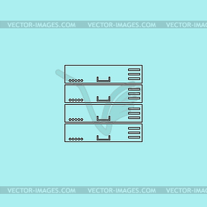 Computer Server icon, flat design - color vector clipart
