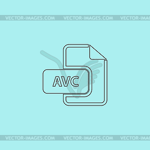 AVC file icon. Flat illustrator - vector clip art