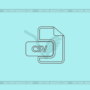 CSV extension text file type icon - vector image