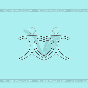 Love people - heart - color vector clipart