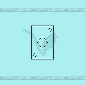 Diamonds card icon - color vector clipart