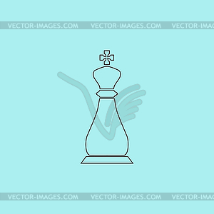 Chess king icon - royalty-free vector clipart