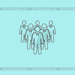 Leader standing in front of corporate crowd - vector clipart