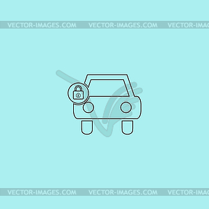 Car lock icon - vector clip art