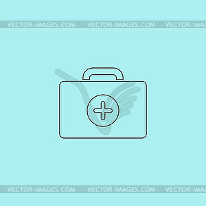 Medical box, modern flat icon - vector clipart