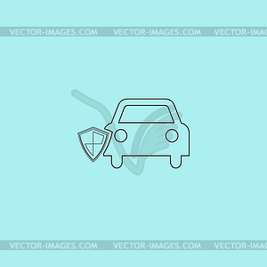 Автомобиль щит над фоном - векторизованный клипарт