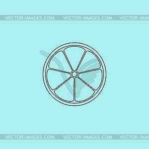 Half of lemon icon - vector clipart / vector image