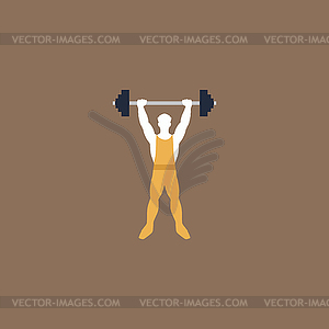 Strong man icon fitness - royalty-free vector clipart