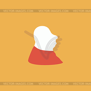 Full face fat man icon, sign and button - vector image