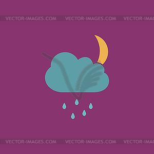 Cloud, rainy month icon, sign and button - vector EPS clipart