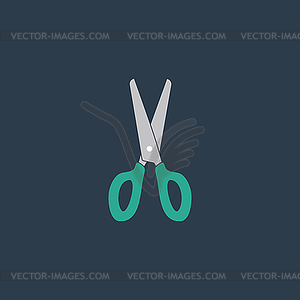 Scissors icon, sign and button - stock vector clipart