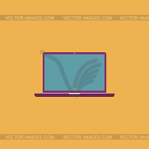 Laptop - icon, sign and button - vector image