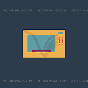 Microwave oven icon, sign and button - color vector clipart