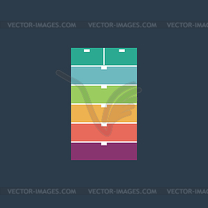 Drawer icon, sign and button - vector image