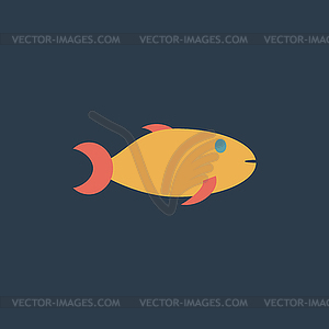 Fish icon on background - vector image