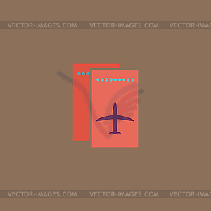 Airline ticket flat icon - vector clip art