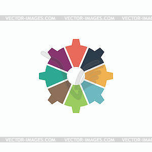 Gear icon, . Flat design style - vector clipart