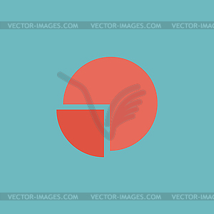 Pie chart flat icon - vector image
