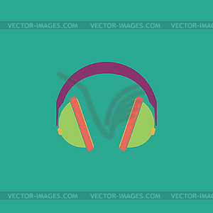 Headphone flat icon - vector clipart