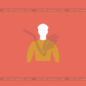 Silhouette man flat icon - vector clipart