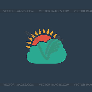 Sun cloud icon - vector EPS clipart