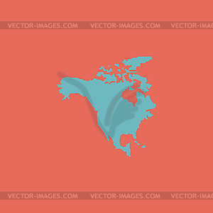 North America Map - vector clipart