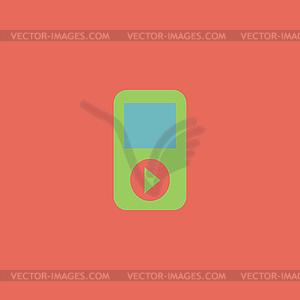 MP3 player flat icon - vector clipart