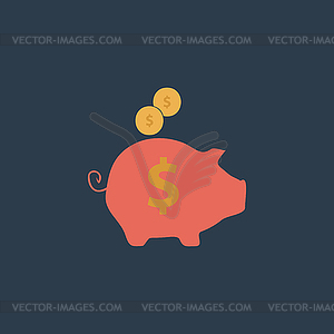 Piggy money bank - vector clipart