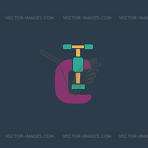 Press flat icon - vector clipart