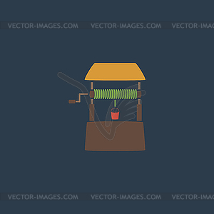 Water Well flat - vector clipart / vector image