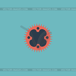 Bicycle sprocket flat icon - color vector clipart