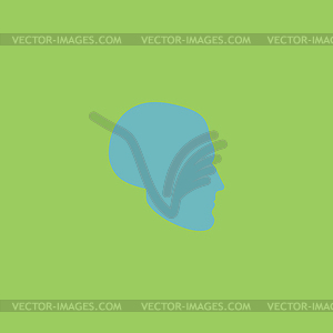 Head flat icon - vector image