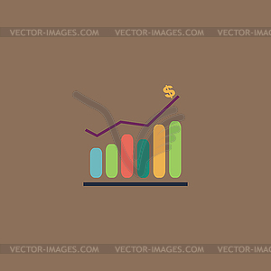 Graph flat icon - vector image