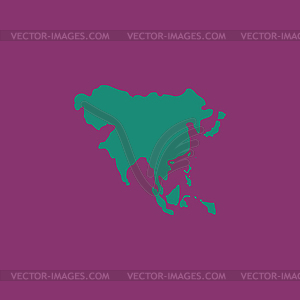 Asia map - vector clipart