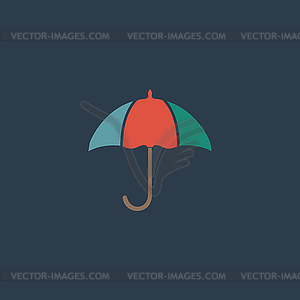 Umbrella flat icon - vector image