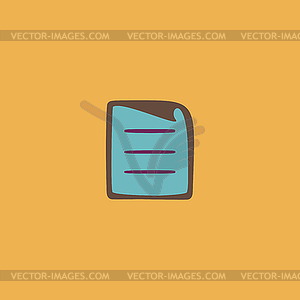 Document flat icon - vector clip art