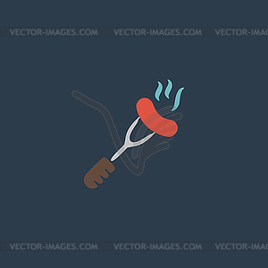 Sausage flat icon - vector clipart / vector image