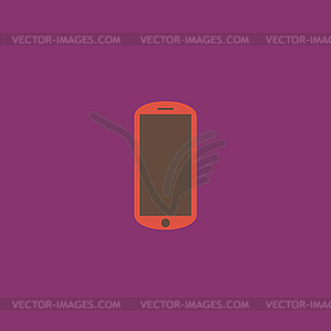 Mobile flat icon - vector image